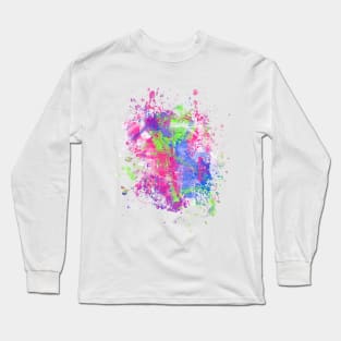 Abstract Vibrant Multicolor Brush Strokes and Splatters 8 Long Sleeve T-Shirt